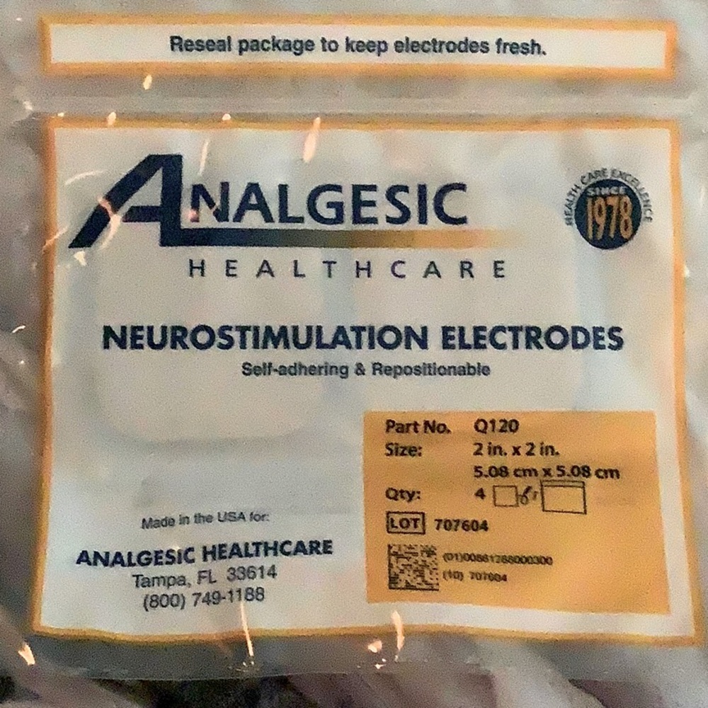 5 pack Analgesic Healthcare Neurostimulation Electrodes. Part Q120 2”x2”.